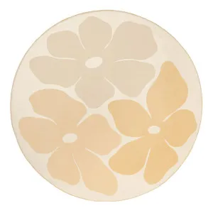 Gwen Yellow Flowers Rollie Pollie Round Playmat by Miss Amara, a Contemporary Rugs for sale on Style Sourcebook