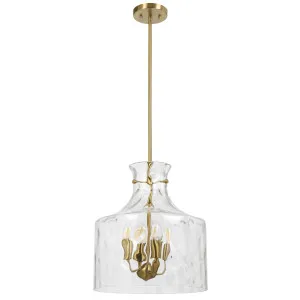 Telbix Perron 4 Light Modern Glass Pendant with Dimpled Decanter-Inspired Shade Antique Gold by Telbix, a Pendant Lighting for sale on Style Sourcebook