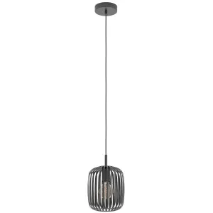 Eglo Romazzina 1 Light Minimalist Small Cage Pendant Black by Eglo, a Pendant Lighting for sale on Style Sourcebook