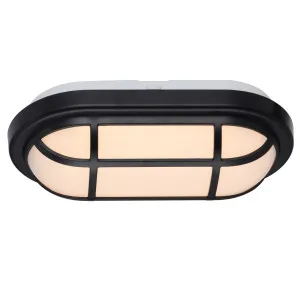 Telbix Kelo Weatherproof Oval Caged LED Bunker Light Black by Telbix, a Lighting for sale on Style Sourcebook
