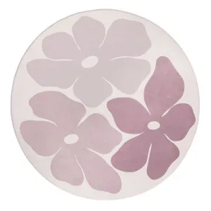 Aica Purple Flowers Rollie Pollie Round Playmat by Miss Amara, a Contemporary Rugs for sale on Style Sourcebook
