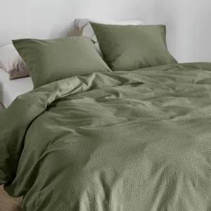 Bedding House Summer Seersucker Green Quilt Cover Set by null, a Quilt Covers for sale on Style Sourcebook