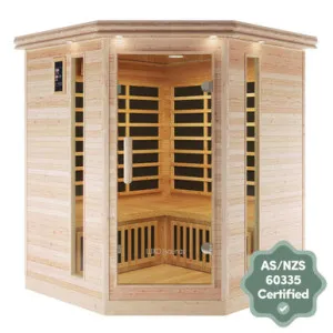 Taavi 4 Person Corner Carbon Fibre Far Infrared Home Sauna by Luxo Saunas, a Saunas for sale on Style Sourcebook