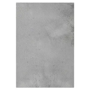 Azaliya Faux Rabbit Fur Floor Rug - Silver by Luxo Home Decor, a Saunas for sale on Style Sourcebook