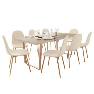 Oregon Table with 8 Florida Corduroy Chairs Dining Set by Luxo, a Saunas for sale on Style Sourcebook