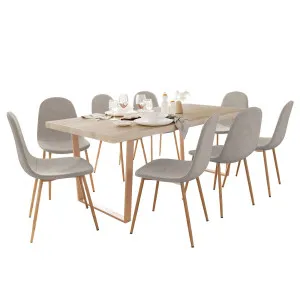 Oregon Table with 8 Florida Corduroy Chairs Dining Set by Luxo, a Saunas for sale on Style Sourcebook