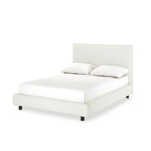 Havvan Linen Upholstered  Fabric Bed Frame - White Off by Luxo, a Saunas for sale on Style Sourcebook