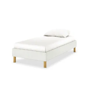 Gallus Linen Upholstered Fabric Bed Base - White Off by Luxo, a Saunas for sale on Style Sourcebook