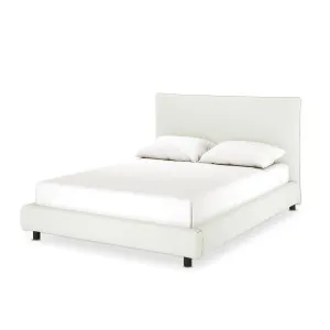 Havvan Linen Upholstered  Fabric Bed Frame - White Off by Luxo, a Saunas for sale on Style Sourcebook