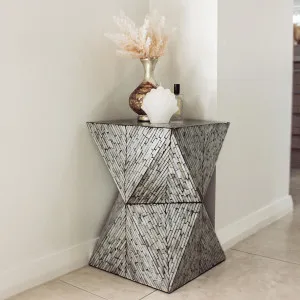 Enki 35cm Mother of Pearl Inlay Side Table by Luxo Home Decor, a Saunas for sale on Style Sourcebook