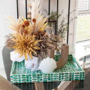 Nanaya 45cm Mother of Pearl Inlay Tray by Luxo Home Decor, a Saunas for sale on Style Sourcebook