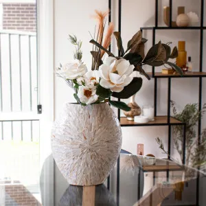 Laila 36cm Mother of Pearl Inlay Vase by Luxo Home Decor, a Saunas for sale on Style Sourcebook