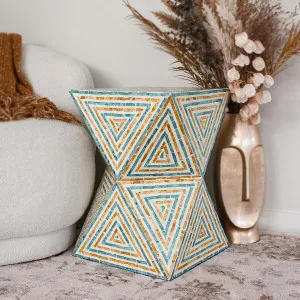 Enki 35cm Mother of Pearl Inlay Side Table by Luxo Home Decor, a Saunas for sale on Style Sourcebook