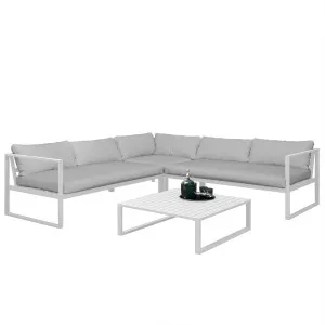 Moana 6 Seater Aluminium Outdoor Corner Sofa Lounge Set by Luxo Outdoors, a Saunas for sale on Style Sourcebook