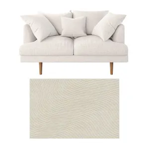 Colton 2 Seater Fabric Sofa with Rug - White Cream by Luxo, a Saunas for sale on Style Sourcebook