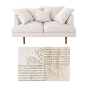 Colton 2 Seater Fabric Sofa with Rug - White Cream by Luxo, a Saunas for sale on Style Sourcebook