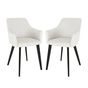 Ella Linen Dining Chair (Set of 2) - White Cream by Luxo, a Dining Chairs for sale on Style Sourcebook