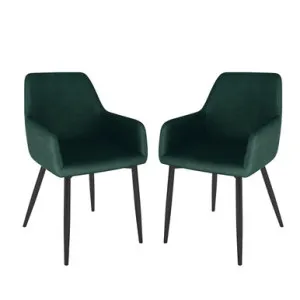 Raynie Velvet Dining Chair (Set of 2) - Green Deep by Luxo, a Dining Chairs for sale on Style Sourcebook