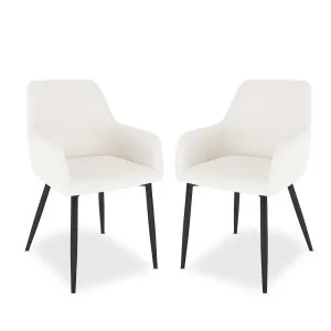 Raynie Boucle Dining Chair (Set of 2) - White Cream by Luxo, a Dining Chairs for sale on Style Sourcebook