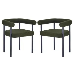 Ohio Curved Bouclé Dining Chair - 2) of (Set Black by Luxo, a Saunas for sale on Style Sourcebook