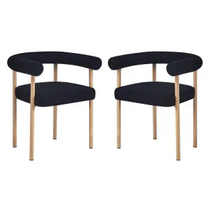 Ohio Curved Boucle Dining Chair - 2) of (Set Oak by Luxo, a Saunas for sale on Style Sourcebook