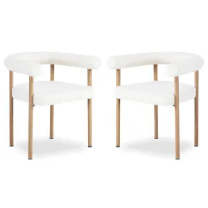 Ohio Curved Boucle Dining Chair - 2) of (Set Oak by Luxo, a Saunas for sale on Style Sourcebook