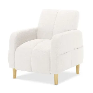 Anica Single Seater Boucle Sofa Chair - White Cream by Luxo, a Saunas for sale on Style Sourcebook
