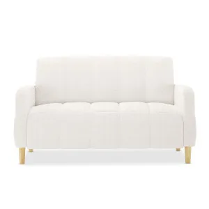 Anica 2 Seater Boucle Sofa Bed - White Cream by Luxo, a Saunas for sale on Style Sourcebook