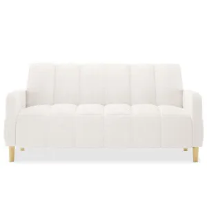 Anica 3 Seater Boucle Sofa Bed - White Cream by Luxo, a Saunas for sale on Style Sourcebook