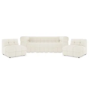 Norah 5-Seater Boucle Sofa Set with Armless Chairs by Luxo, a Saunas for sale on Style Sourcebook