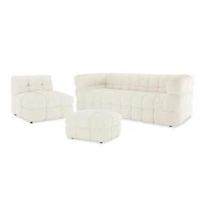 Norah 5 Seater Boucle Sofa Set With Ottoman by Luxo, a Saunas for sale on Style Sourcebook