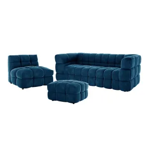 Norah 5-Seater Velvet Sofa Set with Ottoman by Luxo, a Saunas for sale on Style Sourcebook