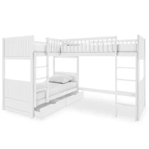 Lucy Corner Loft Triple Bunk Bed - Pine Solid by Luxo, a Saunas for sale on Style Sourcebook