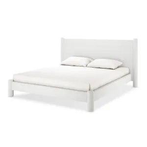 Rhoda Upholstered Boucle Bed - White Cream by Luxo, a Saunas for sale on Style Sourcebook