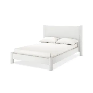 Rhoda Upholstered Boucle Bed - White Cream by Luxo, a Saunas for sale on Style Sourcebook
