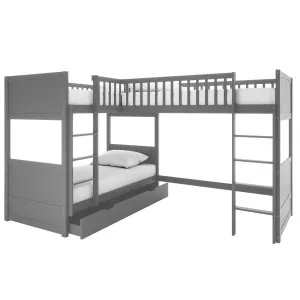 Lucy Corner Loft Triple Bunk Bed - Pine Solid by Luxo, a Saunas for sale on Style Sourcebook