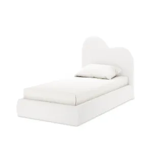 Thales Boucle Bed with Curved Headboard - White Cream by Luxo, a Saunas for sale on Style Sourcebook