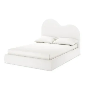 Thales Boucle Bed with Curved Headboard - White Cream by Luxo, a Saunas for sale on Style Sourcebook