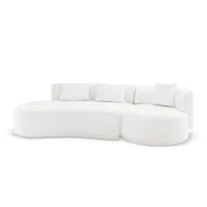 Lyana 4 Seater Boucle With Left or Right Chaise - White Cream by Luxo, a Saunas for sale on Style Sourcebook