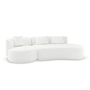 Lyana 4 Seater Boucle With Left or Right Chaise - White Cream by Luxo, a Saunas for sale on Style Sourcebook