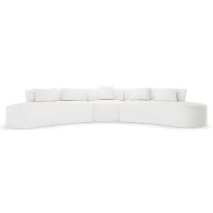 Lyana 7 Seater Boucle Sofa Set - White Cream by Luxo, a Saunas for sale on Style Sourcebook