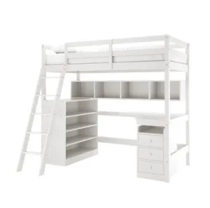 Momo Solid Pine Loft Bed with Thermis Mattress - White by Luxo, a Saunas for sale on Style Sourcebook