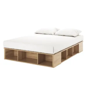 Herais Storage Platform Bed Base - Oak by Luxo, a Saunas for sale on Style Sourcebook