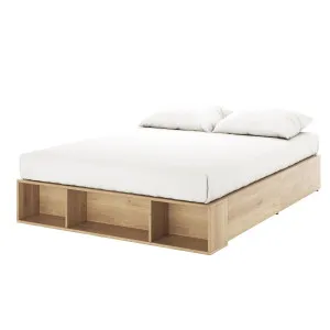 Eulalia Platform Bed Base with Drawers - Oak by Luxo, a Saunas for sale on Style Sourcebook