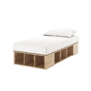 Herais Storage Platform Bed Base - Oak by Luxo, a Saunas for sale on Style Sourcebook