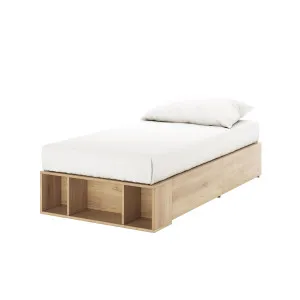 Eulalia Platform Bed Base with Drawers - Oak by Luxo, a Saunas for sale on Style Sourcebook