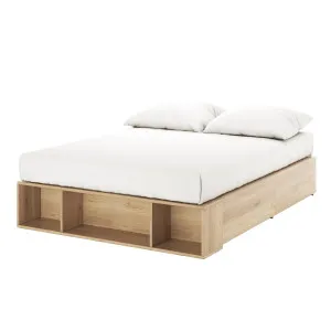 Eulalia Platform Bed Base with Drawers - Oak by Luxo, a Saunas for sale on Style Sourcebook