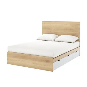 Fabiola Queen Platform Bed with Drawers - Oak by Luxo, a Saunas for sale on Style Sourcebook