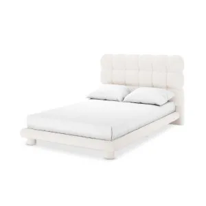 Aina Tufted Boucle Bed Frame - White Cream by Luxo, a Saunas for sale on Style Sourcebook