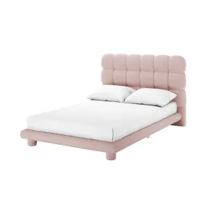 Aina Tufted Boucle Bed Frame - Pink by Luxo, a Saunas for sale on Style Sourcebook